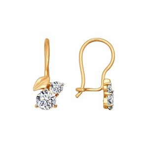 Серёжки Петельки Детские Фианит